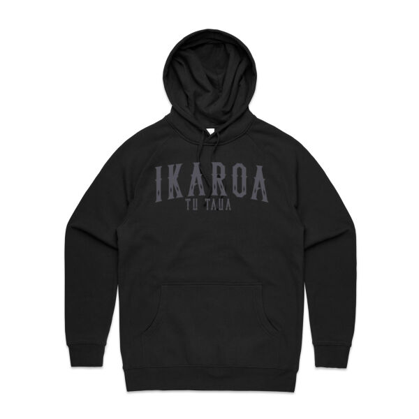 IKAROA TŪ TAUA HOOD - BLACK Thumbnail