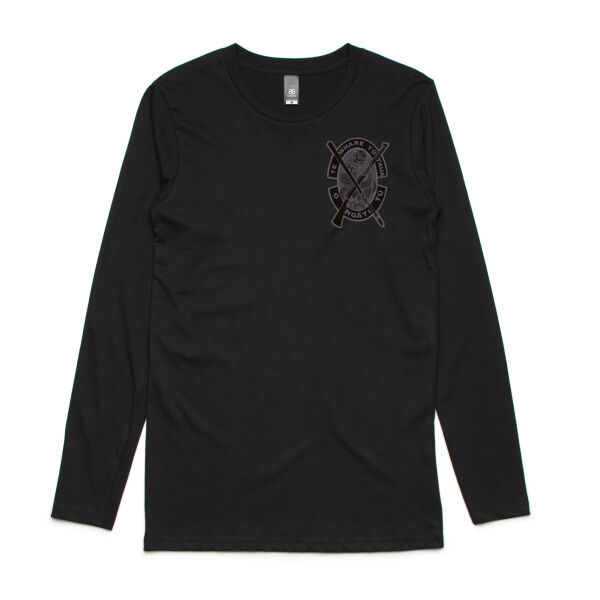 GREY ON BLACK TEE - Mens Ink Longsleeve Tee Thumbnail